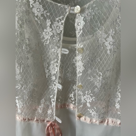 Vintage Radcliffe Peingnor Robe and Nightgown Set White Lace Medium 50’s EVC - Picture 9 of 14